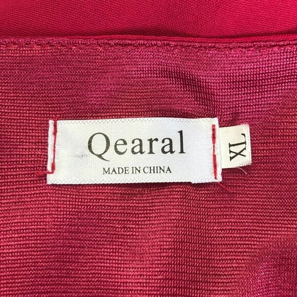 QEARAL Womens XL Deep V Neck Chiffon Blouse Balloon Sleeve Pop Over Fully Lined - Picture 7 of 10